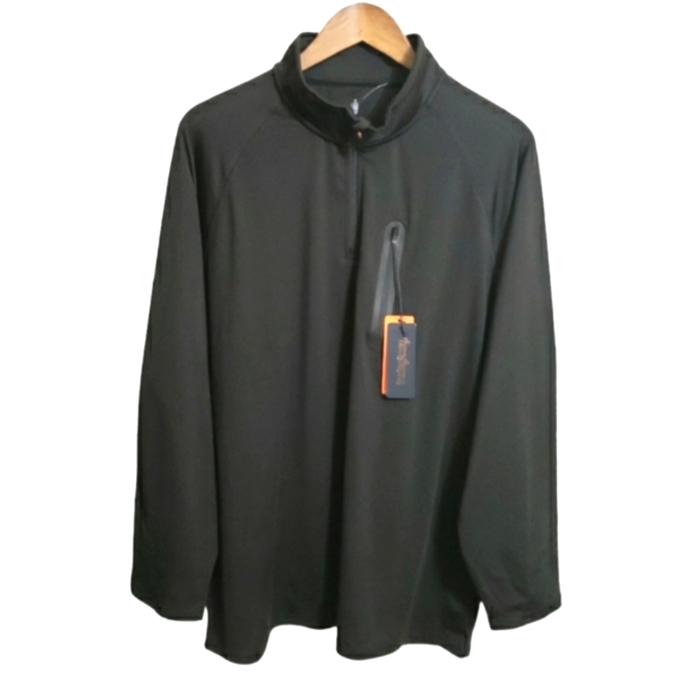 One Day Away Performance 1/4 Zip Pullover Shirt Black Beauty Men's XXL NWT